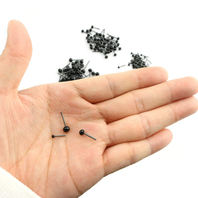 NX Garden Glass Eye 150PCS 2/3/4mm Black Beans Needle Type Glass Eyes Balls for Puppet Doll Craft - NewNest Australia
