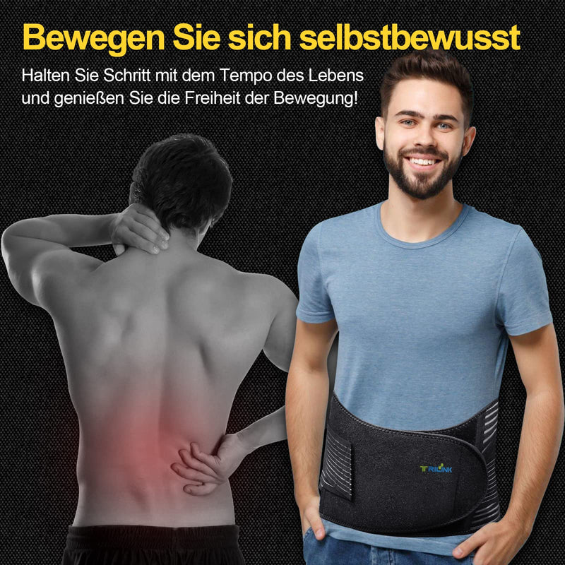 Trilink back bandage back strap for men and women back strap for relieving pain back bandage lumbar vertebra with reinforcement springs and double adjustment straps L - NewNest Australia