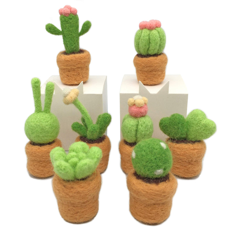 Truslin - DIY Needle Felting Succulents Kit Cactus Kit Great for Arts and Crafts Easy for Beginners, Make 8 Wool Pots and Succulents Kit, 8 in 1 Succulents Kit Succulents 8 in 1 kit - NewNest Australia