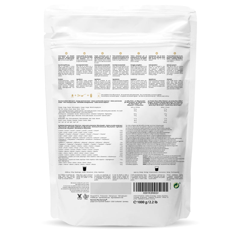 Vegan Protein - Vanilla - Vegan Protein Powder Without Sucralose And Soy With Stevia Protein Powder From Rice, Peas, Hemp, Buckwheat And Pumpkin Seeds - 1 Kg Protein Powder - NewNest Australia
