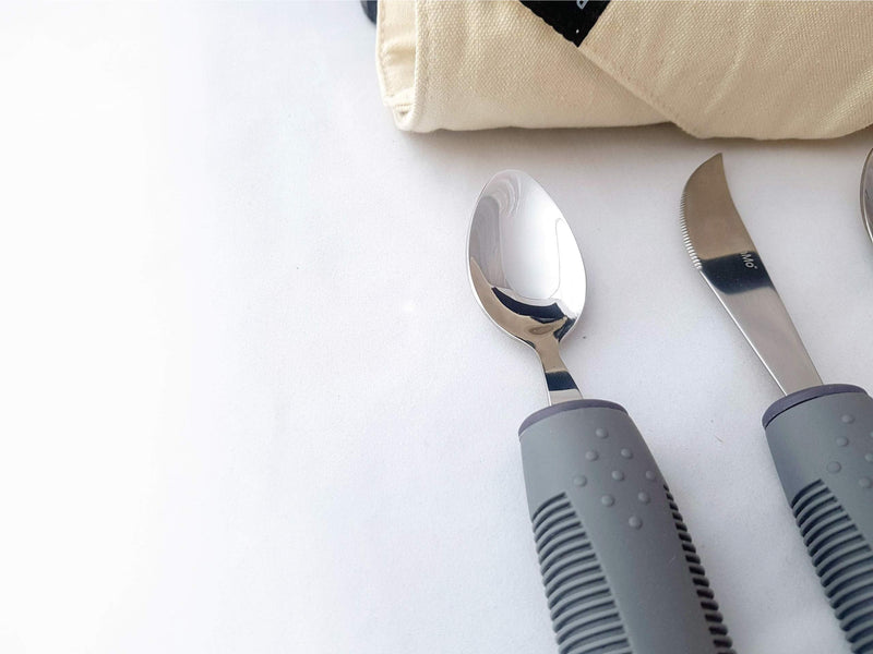 BunMo Adaptive Utensils for Elderly/Arthritis/Weak Hand Grip & Handicapped - Convenient Travel Pouch - NewNest Australia