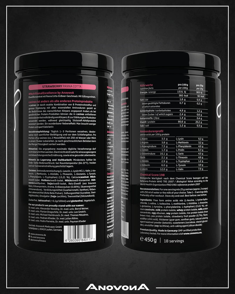 Anovona Protineo ‚ Panna Cotta Raspberry ‚ Chemical Score 193. Free Essential Amino Acids, Bcaa, Eaas Casein Whey Isolate, Milk Protein Egg Protein With Raspberry. Pack Of 1 X 1 Lb) - NewNest Australia