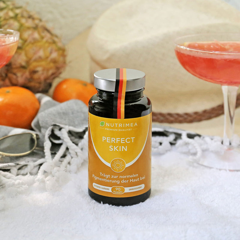 Beta carotene SUN PLUS tanning capsules | 2in1 Natural Tan Bronzer PERFECT SKIN | Natural tan + skin protection | VITAMIN AE Antioxidants Self-Tanning Capsules 100% VEGAN Tanning Booster Sun & Skin Capsules - NewNest Australia