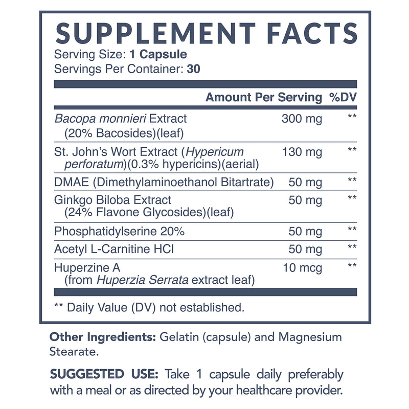 Nootropics Brain Performance Supplement for Memory, Focus and Clarity with St. John's Wort for Brain Boost 30 Count (Pack of 1) - NewNest Australia