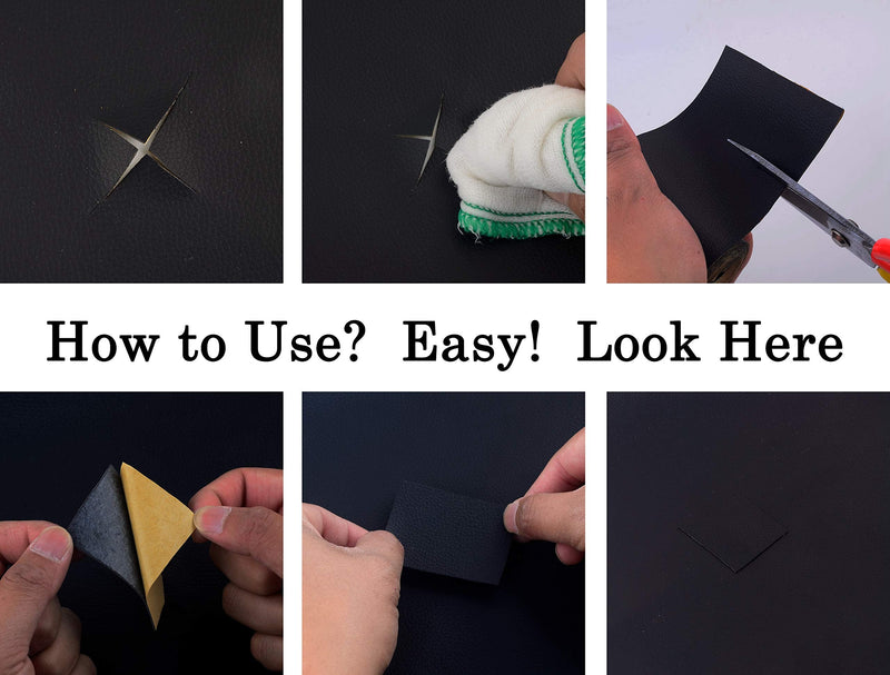 Leather Repair Patch Tape for Couches 2packs 3X55inch Self-Adhesive for Furniture Sofa Vinyl Car Seats Couch Chairs Shoes Down Jackets First Aid Patch Fix Tear Kit (Black, 3X55 inch) Black - NewNest Australia