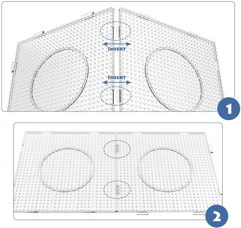 H&W 4PCS 5mm Fuse Beads Boards, Large Clear Pegboards Kits, with Gift 4 Lroning Paper (WA3-Z1) 4 PCS - NewNest Australia
