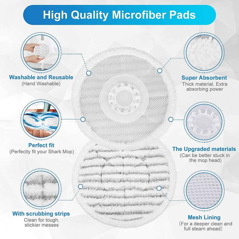 Zoopiger Steam Mop Pads Replacement for Shark S7000AMZ S7001 Steam Mop, Steam & Scrub All-in-One Scrubbing and Sanitizing,Designed for Hard Floors (6PCS) - NewNest Australia