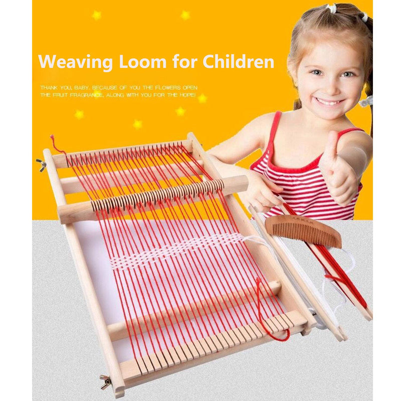 Mikimiqi Wooden Multi-Craft Weaving Loom Large Frame 9.85x 15.75x 1.3 Inches To Handcraft For Kids - NewNest Australia