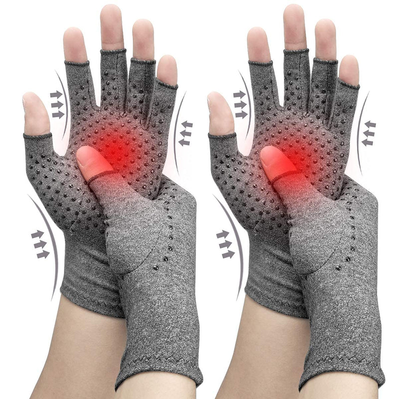 3 Pairs Arthritis Gloves, Pressure Gloves Breathable, Relieve Joint Pain, rheumatoid, arthritis, swelling and tendonitis pain relief, Provide Support and Warmth (With Silicone Dots) (MEDIUM) medium - NewNest Australia