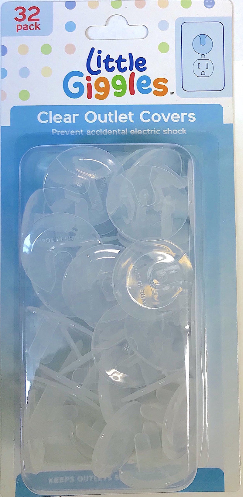 Ultra Clear Outlet Plug Covers - 32 Pack Electrical Protector Safety Caps Child Proof - Little Giggles - NewNest Australia