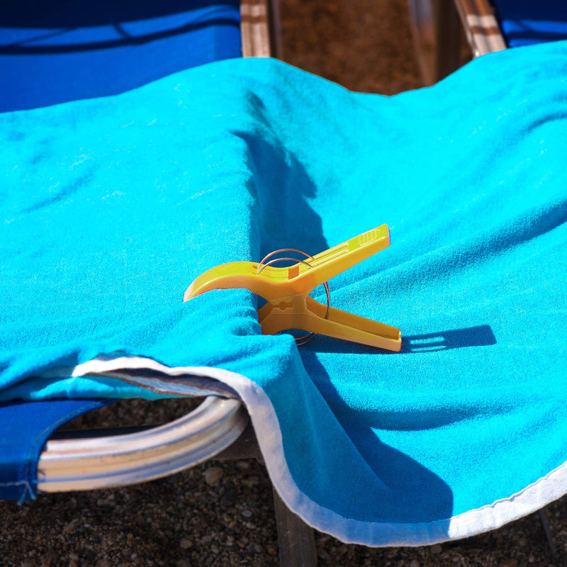 TRIXES Pack of 8 Large Bright Colour Plastic Beach Towel Pegs Clips for Sunbed - Holiday Essentials - Towel Holder Grips for Deck Chair Sun Lounger Pool Day Bed - Big Quilt Laundry Pegs - NewNest Australia