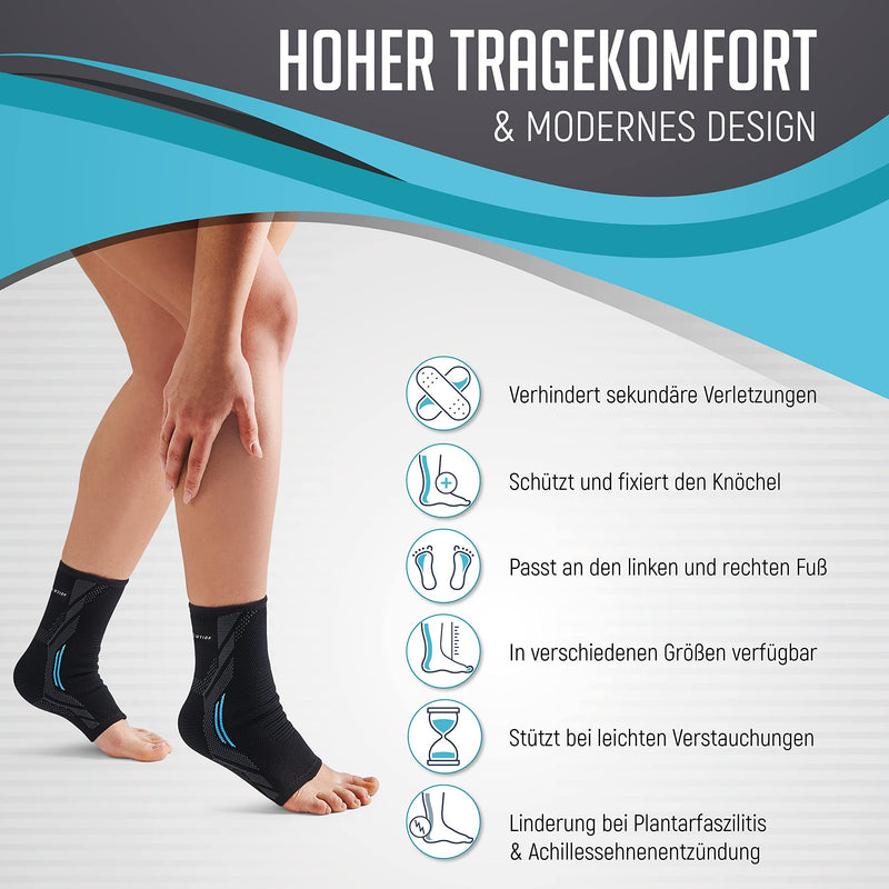 KINETIC EVOLUTION 2 pieces foot bandage for men and women, ankle bandage, supports the ankle, sports ankle bandage for right and left L gray - NewNest Australia