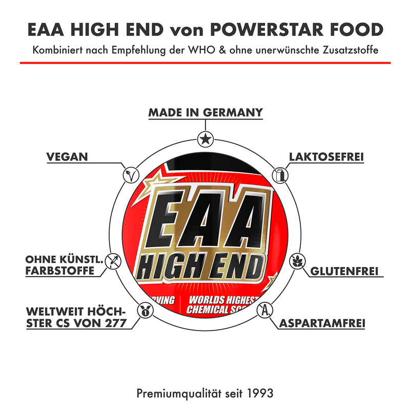 Eaa High End | Essential Amino Acids | Maximum Chemical Scope Of 277 | Whole 11,000 Mg Pure Eaa Per Serving | High Dose | Vegan | 500 G Powder | German Made | Fruit Punch - NewNest Australia