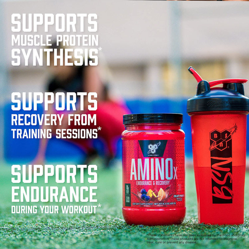 BSN Amino X Muscle Recovery & Endurance Powder with BCAAs, 10 Grams of Amino Acids, Keto Friendly, Caffeine Free, Flavor: Blue Raspberry, 30 Servings (Packaging May Vary) 30 Servings (Pack of 1) - NewNest Australia