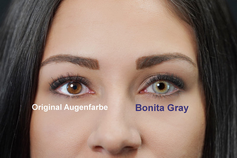 Contact Lenses Colored Gray | Gray Annual Lenses Without Prescription | Halloween Vampire Anime Cosplay | Pack Of 2 Soft Color Lenses + Container, Tweezers, Insertion Aid | Strong Opaque | Charmiga - NewNest Australia