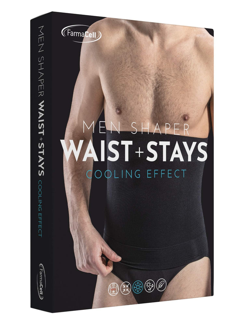 FarmaCell Man 405BS - abdominal bandage/support band for men, figure-shaping with support rods in the back area that prevent rolling up, S black - NewNest Australia