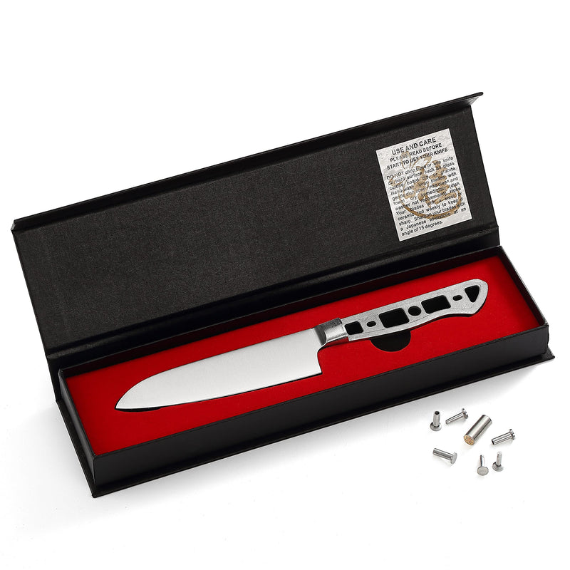 KATSURA Woodworking Project Kit  Small Santoku Knife Blank  5 Inch  Japanese Premium AUS 10, 3-Layer Forged Steel  Perfect for Woodworkers, Crafters  Classic Style Handle  NO LOGO 5-in Small Santoku New - NewNest Australia