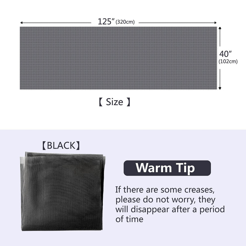 JOOFAN Window Screen Replacement, DIY Adjustable Polyester Fire-Retarded Mesh Window Screens Mesh for Window Doors, Patio Entry Porch Screens Mesh, Curtain Net(40''X125'',Black) 40''X125'' Black - NewNest Australia