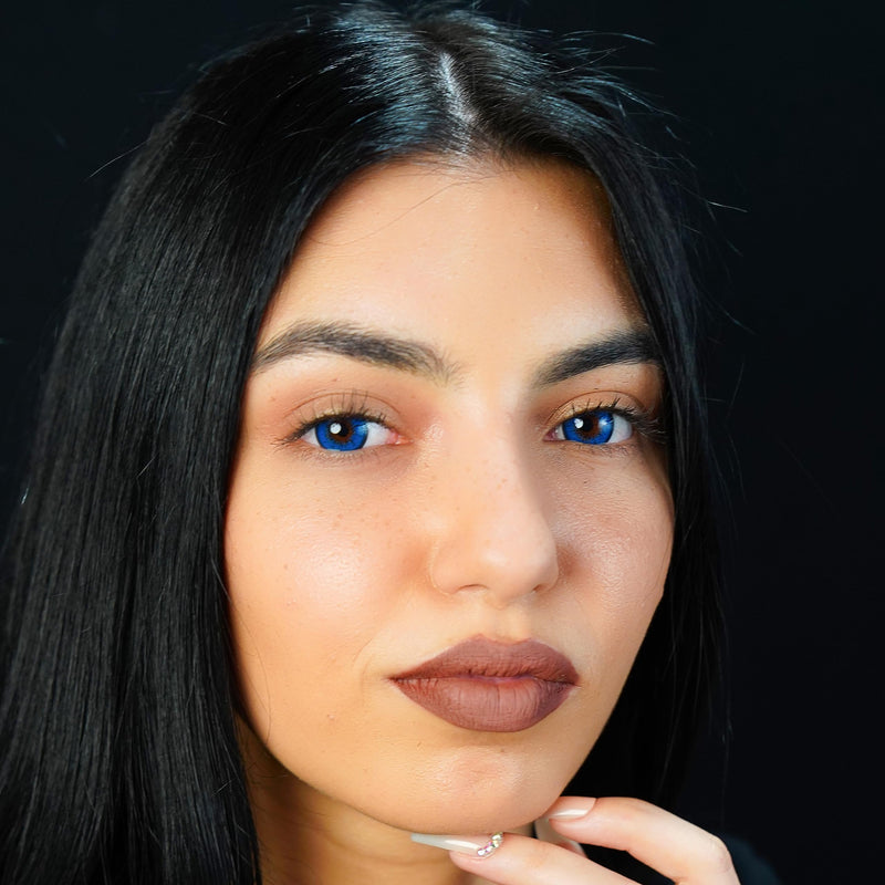 Contact Lenses Colored Without Prescription Blue | Crazy Blue Annual Lenses Anime | Soft Lenses Hydrogel | Pack Of 2 Color Lenses + Lens Container | 0.0 Diopters | Fancy Dress | Halloween | Charmiga - NewNest Australia