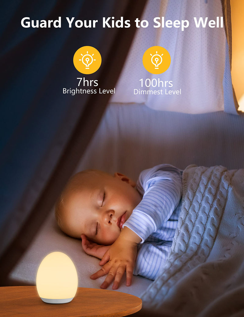 Night Lights for Kids Room, MediAcous Baby Night Light with 7 Colors Changing & Dimming Function, Rechargeable Kids Night Light with 1 Hour Timer & Touch Control, Up to 100H - NewNest Australia