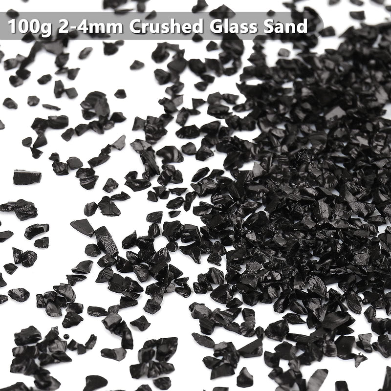 Irregular Crushed Glass Chips Sprinkles, 100g Metallic Chunky Glitter Stones for Nail Art, Resin Mold Filler, DIY Crafts, Vase Filler, Jewelry Making ( Black ) - NewNest Australia