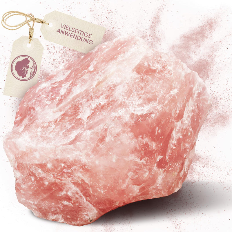 PURAJA rose quartz natural stone | Premium raw stone for use as a computer stone, water stone, healing stone, lucky stone or decoration 100 - 200 g - NewNest Australia
