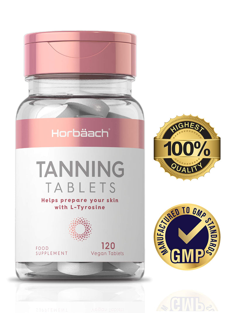 Tanning Tablets | with L-Tyrosine, Beta Carotene & Copper | Tan Preparation Capsules | 120 Pills | Gluten Free, Vegan Supplement - NewNest Australia