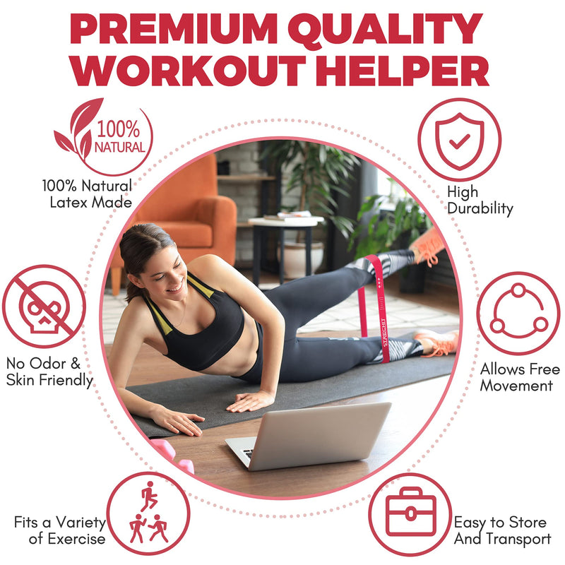 Resistance Bands Set of 3 for Men & Women with Different Resistance Levels for Shaping Legs & Glutes - Exercise Band for Gym, Yoga, Home Exercise, Workout with Carrying Bag & Posture Guide. - NewNest Australia