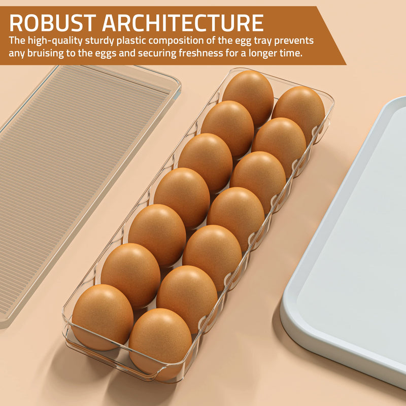 Utopia Home Egg Container For Refrigerator - 14 Egg Container With Lid & Handle, Egg Holder For Refrigerator, Egg Storage & Egg Tray (Pack of 1) - NewNest Australia