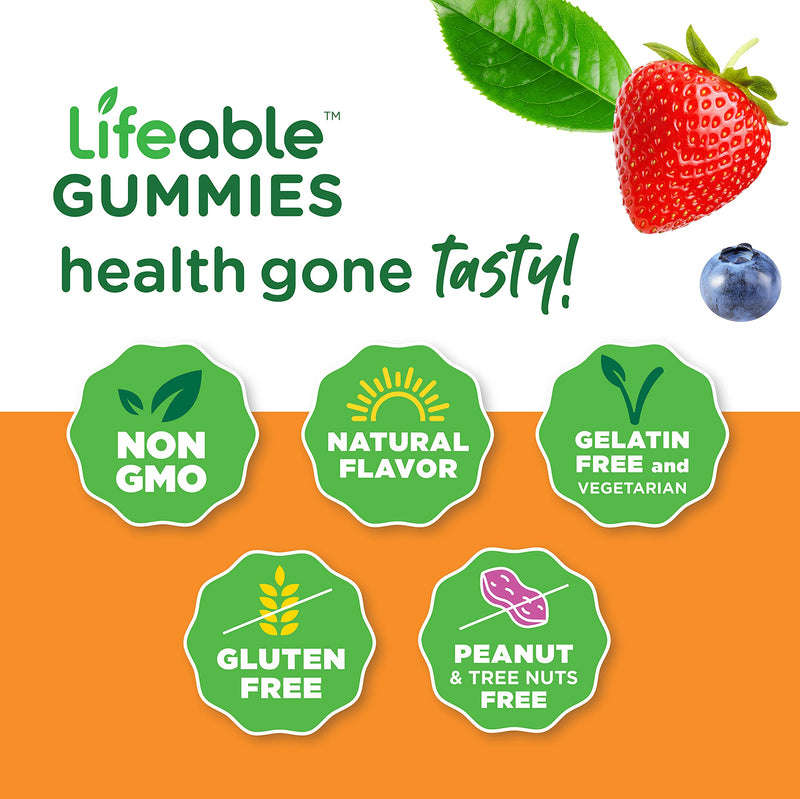 Lifeable Iron for Kids – with Vitamin C – 10mg – Great Tasting Natural Flavor Gummy Supplement – Gluten Free Vegetarian GMO-Free Chewable – for Anemic and Iron Deficient – for Children – 90 Gummies - NewNest Australia