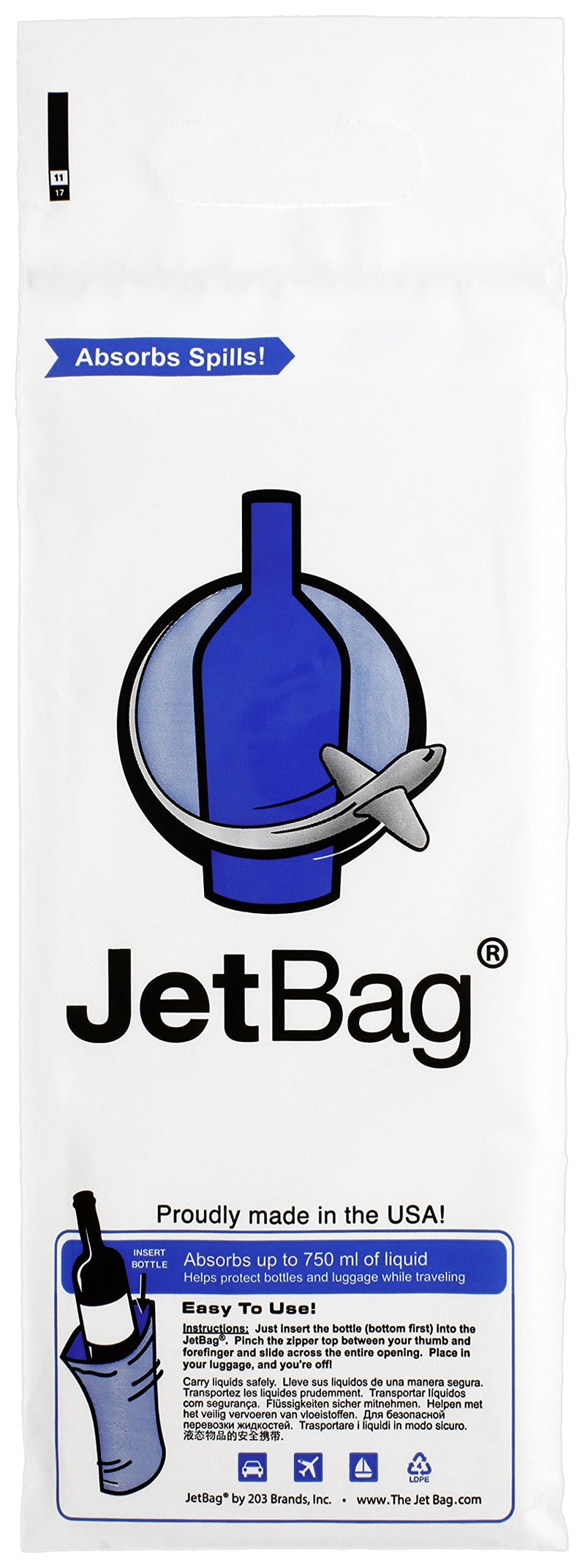 NewNest Australia - Jet Bag Bold - The Original ABSORBENT Reusable & Protective Bottle Bags - Set of 3 - MADE IN THE USA 