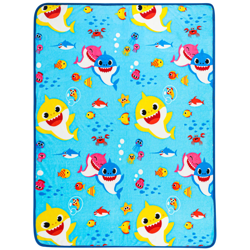 NewNest Australia - Franco - AT0468 Kids Bedding Super Soft Plush Throw Blanket, 46" x 60" Twin Size, Baby Shark 46" x 60" 