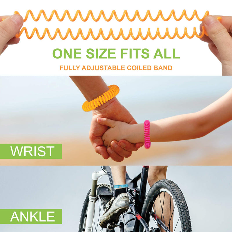 Superband Mosquito Repellent Bracelets for Adults & Kids - Pack of 50 - Long Lasting, Natural Bug and Insect Repellent Bracelet - Waterproof, Individually Wrapped, Deet-Free Bands - Neon - NewNest Australia