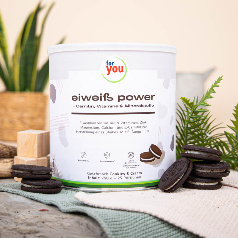 Power Protein Powder According To Dr. Strunz 750G | Easily Soluble Multi-Component Protein: Whey, Soy, Milk, Chicken Egg Protein + L-Carnitine Vitamins Minerals I Chemical Score 156 (Cookies & Cream) - NewNest Australia
