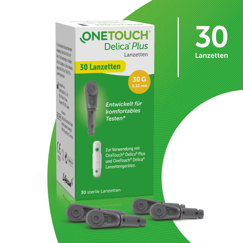Onetouch Delica Plus Lancets For Diabetes And Blood Sugar Measurement I 30 Sterile Lancets I Testing At Home Or On The Go I 1 Pack I 30 Lancets 30 Pieces (Pack Of 1) - NewNest Australia