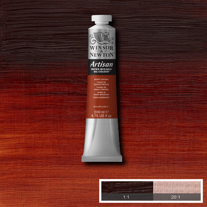 Winsor & Newton Artisan Water Mixable Oil Colour Paint, 200ml Tube, Burnt Sienna 200-ml Tube - NewNest Australia