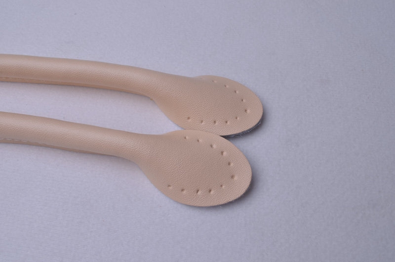 Wento Pair 16'' Genuine Leather Purses Straps With Ear Shape End,Punch Hole Ready,Real Leather Bag Handles,replacement Purse Straps,handbag Bag Wallet Straps WT0003 (16, Beige) - NewNest Australia