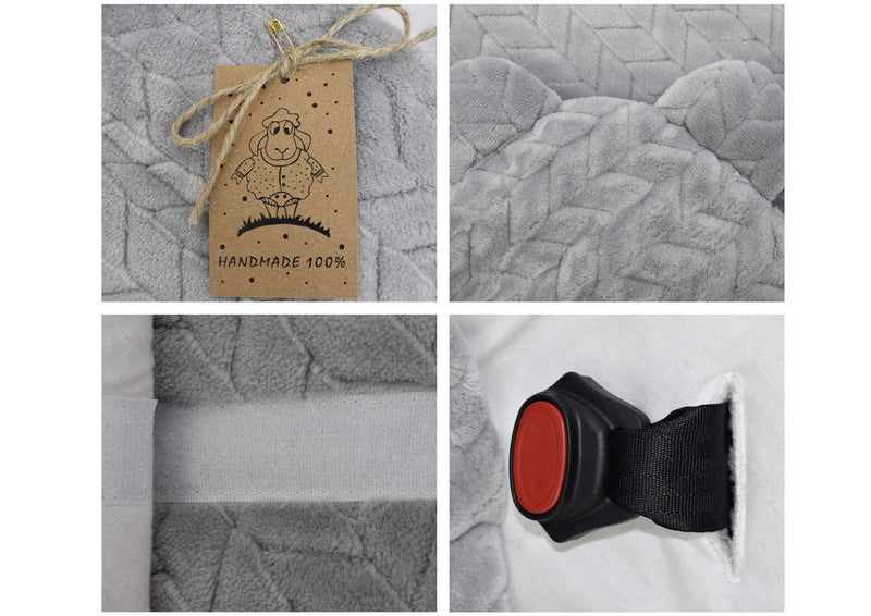 Bo Swaddling Blanket For Baby Seats, Strollers And Child Seats - Baby Blanket For Newborns In Ideal Size 80X80Cm With Hood And Velcro Fastener For Winter And Summer Gray - NewNest Australia