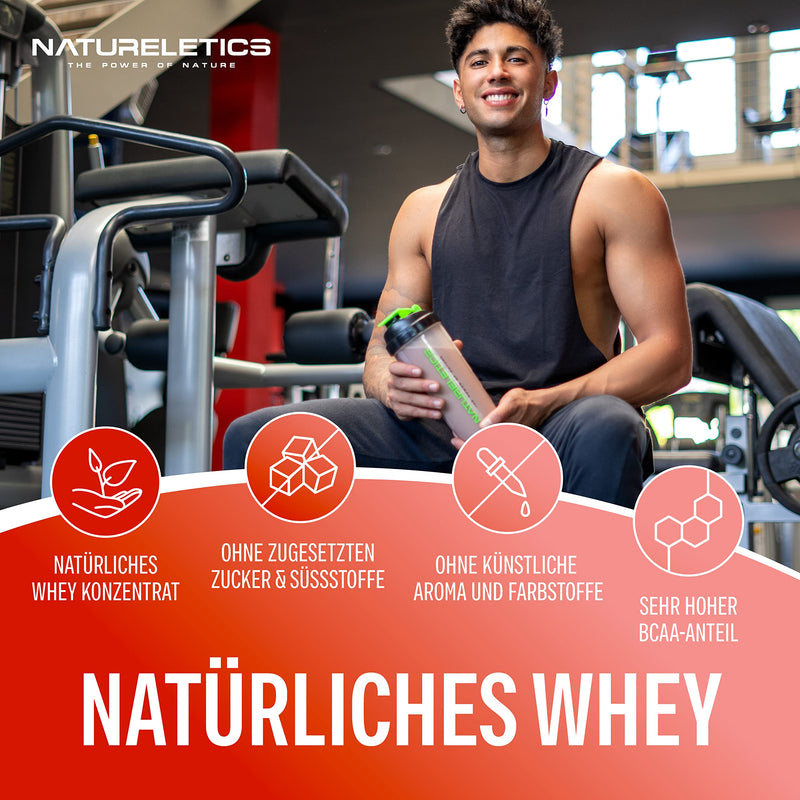 Natureletics Strawberry 1 Kg Natural Premium Whey Protein Powder From Germany Without Added Sugar Sweeteners, Protein Powder With A High Bcaa Content Of 22.6% - NewNest Australia