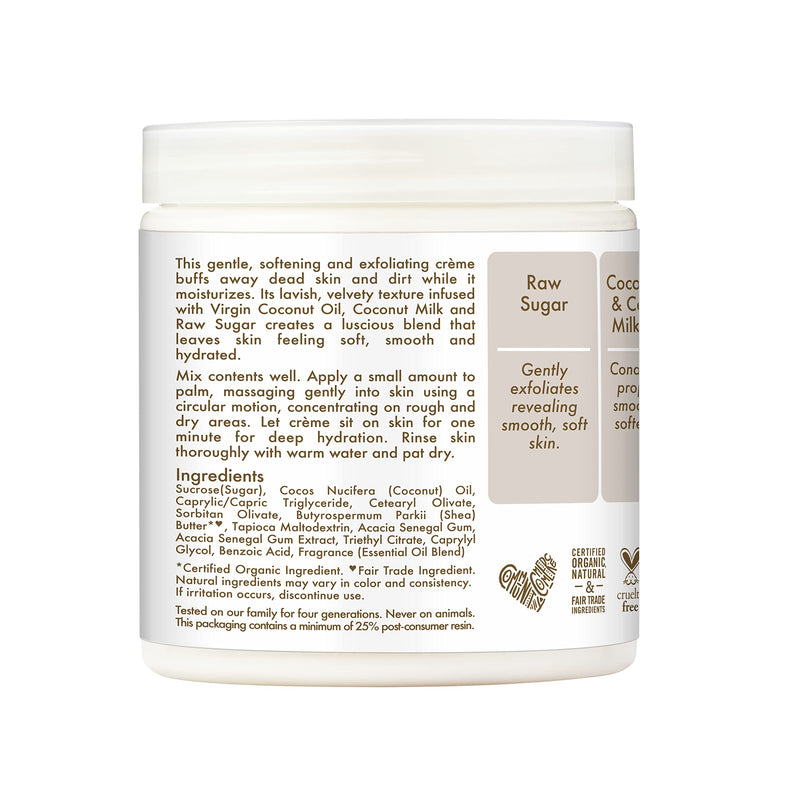 Shea Moisture Skin Care, Daily Hydration Crème Sugar Scrub with Virgin Coconut Oil, Coconut Milk & Acacia Senegal, Gluten Free Exfoliating Body Scrub, Soften & Nourish Skin, 8 Oz. - NewNest Australia