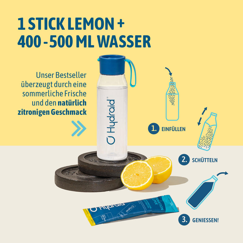 Hydraid Hydration Helper I Carbohydrate Electrolyte Powder I Improved Water Absorption I Pack of 25 I Drink Powder I Low Calorie I Sport I Lemon 25 Servings (Pack of 1) - NewNest Australia