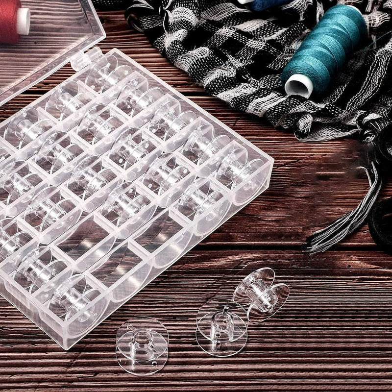 Bobbin Box，Machine Bobbin Organizer Plastic Case，Transparent 25 Slots Empty Bobbins Spools Box，Sewing Craft Plastic Case Storage Box for Sewing Machine (2Pack) 2Pack-50Slots - NewNest Australia
