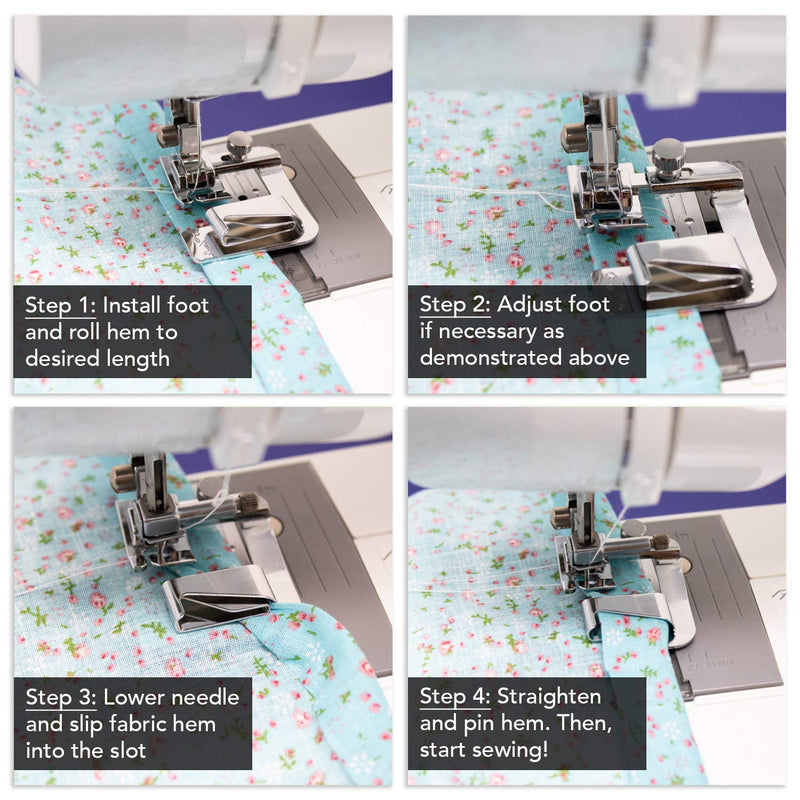 Rolled Hem Presser Foot [6 Sizes] Wide Rolled Hem Foot Set & Narrow Foot Hemmer Set For Brother, Singer & Janome Low Shank Sewing Machines. Hemming Pressure Feet With Distinctive Wide and Narrow Sizes Mixed 6 - NewNest Australia