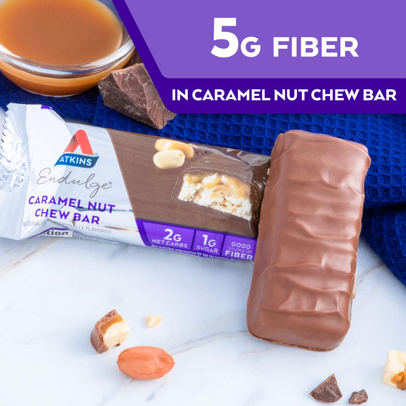 Atkins Endulge Treat, Caramel Nut Chew Bar, Keto Friendly, 10 Count (Value Pack) 10 Count (Pack of 1) - NewNest Australia