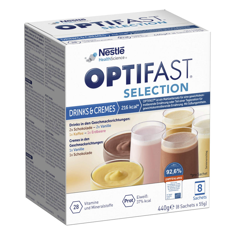 OPTIFAST trial pack with diet shakes and weight loss creams | Protein-rich meal replacement with important vitamins and minerals | quick to prepare and delicious in taste | 8 x 55g chocolate - vanilla - coffee - strawberry 55.00 g (pack of 8) - NewNest Australia