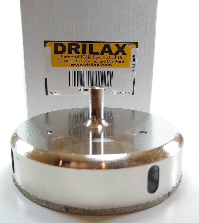 DRILAX 4 1/2 Inch Diamond Hole Saw Drill Bit Porcelain Tile Ceramic Glass 4.5 Inch Standard Shank - NewNest Australia