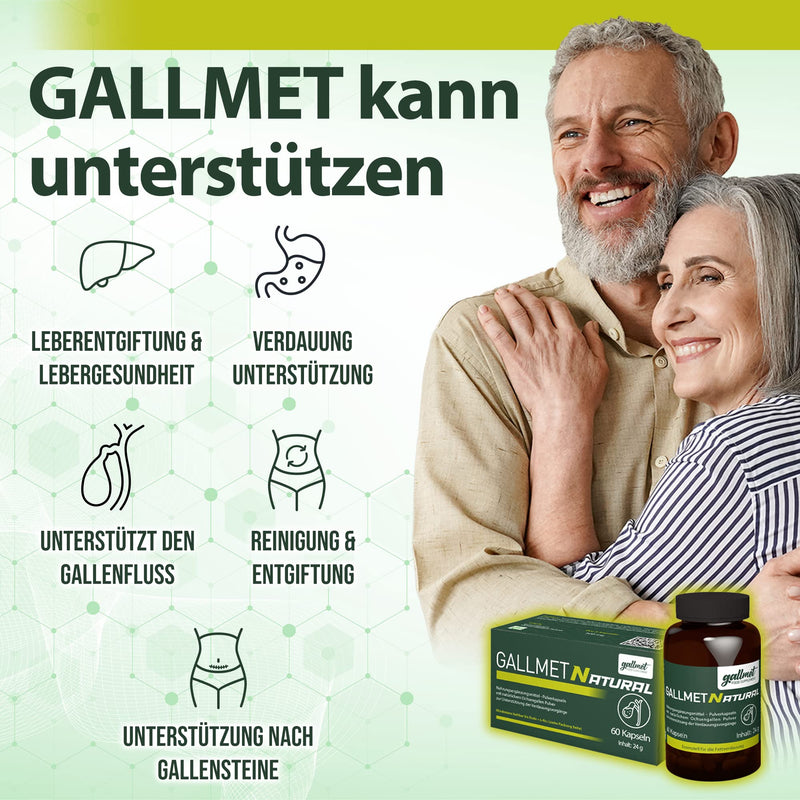 GALLMET Natural 60x Ox Bile 125mg Bile salt naturally supports liver digestive problems fat digestion support after gallstones - ox bile capsules 125 mg per capsule - Made in EU - NewNest Australia