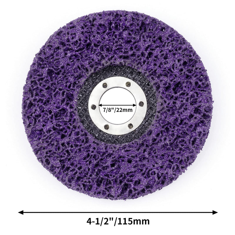 U/B 5 PCS 4-1/2'' x 7/8'' Strip Discs Stripping Wheel Abrasive Tools for Angle Grinders Clean, Remove Paint Rust Welds and Oxidation, Purple - NewNest Australia