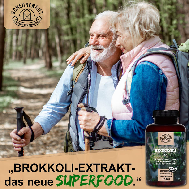 Broccoli Capsules - 1000Mg Per Daily Dose - Important: 30:1 Extract (= 15,000Mg Broccoli Per Dose) I 50Mg Sulforaphane Per Capsule + Active Myrosinase I 180 Capsules Broccoli Extract I From De I Scheunengut - NewNest Australia