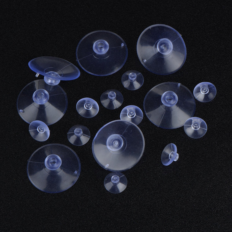 NewNest Australia - Whaline 30 Packs Suction Cup Plastic Sucker Pads Without Hooks, Clear, 3 Size, 45 mm, 30 mm, 20 mm 